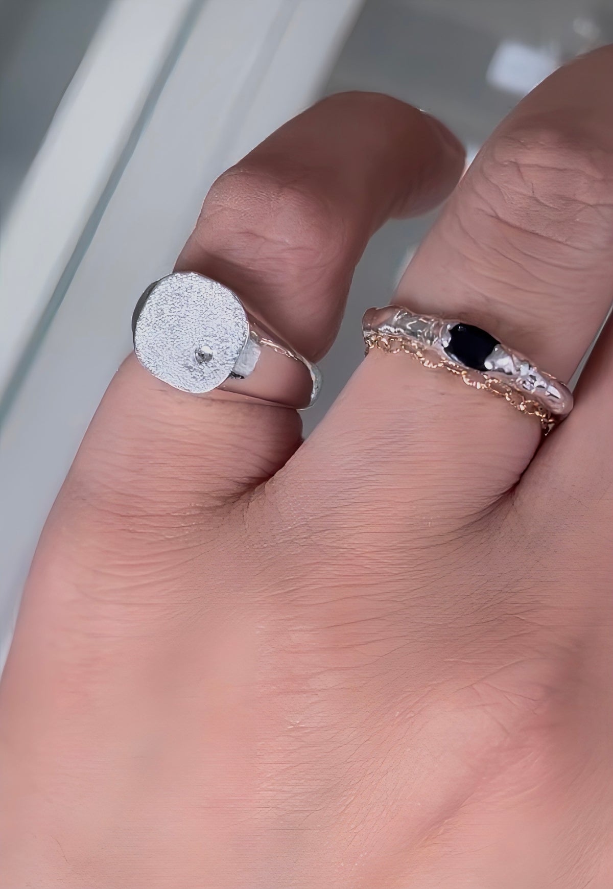 Diamond signet ring