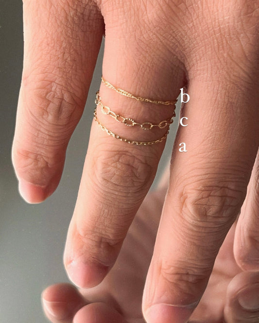 3 types chain ring 【 K10 yellow gold 】